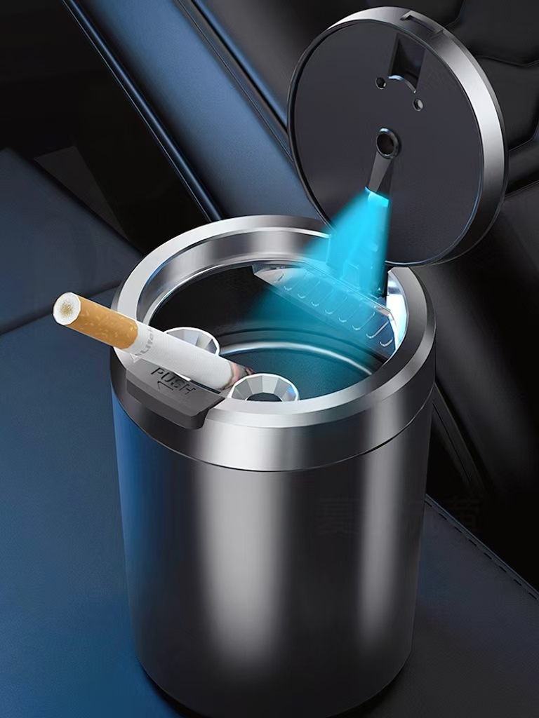 2024 Automative lid Car ashtray with blue light